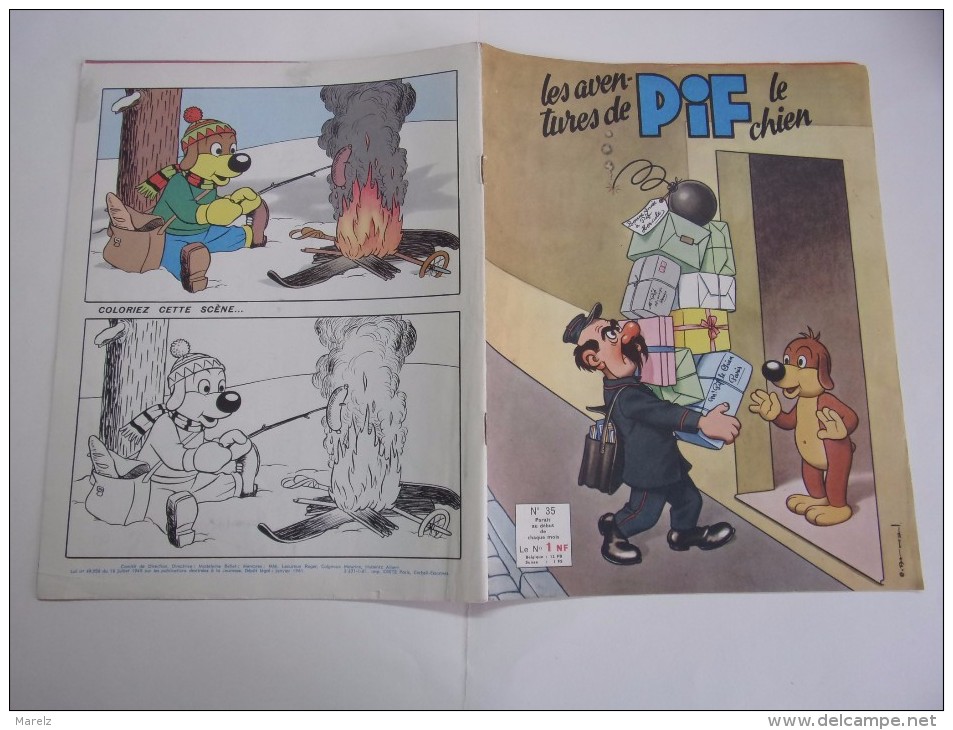 Bande Dessinée BD - Les Aventures De PIF Le CHIEN - N° 35 - Janvier 1961 - Pif - Autres