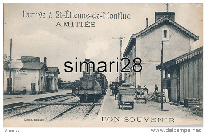 ST-ETIENNE-DE-MONTLUC - AMITIES BON SOUVENIR (CHEMIN DE FER) - Saint Etienne De Montluc