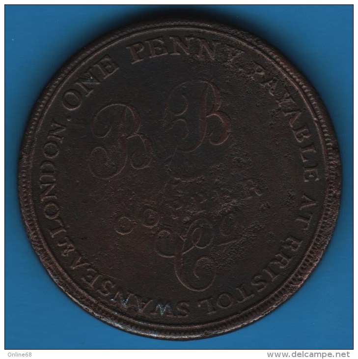UK BRISTOL BRASS & COPPER Co  PENNY TOKEN 1811 PAYABLE AT BRISTOL SWANSEA & LONDON - Monétaires/De Nécessité