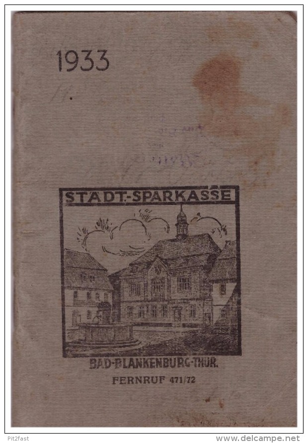 Taschenbuch Sparkasse , Bad Blankenburg 1933 , Walter Förtsch , Schneider , Schneiderei !!!! - Bad Blankenburg