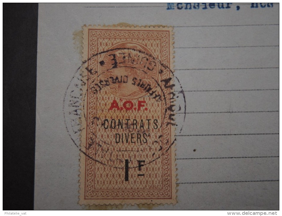 GUINEE FRANCAISE - Timbre Fiscal Sur Document - Trés Rare Pour Cette Ancienne Colonie Française - A Voir - Lot N°16453 - Brieven En Documenten