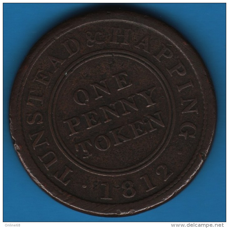 NORFOLK TUNSTEAD & HAPPING  ONE PENNY 1812  TOKEN - Monedas/ De Necesidad