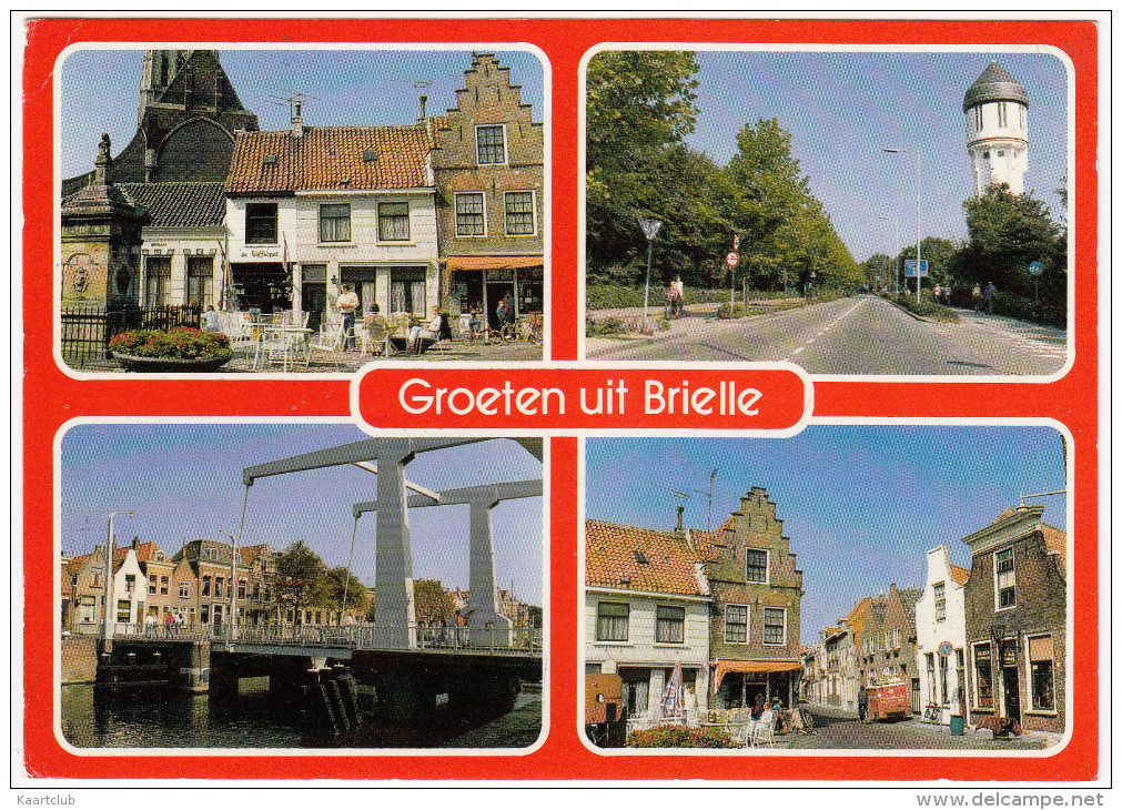 Brielle : Café 'De Koffiepot' , Watertoren, Ophaalbrug, Trapgevel  - Zuid-Holland- Holland/Nederland - Brielle