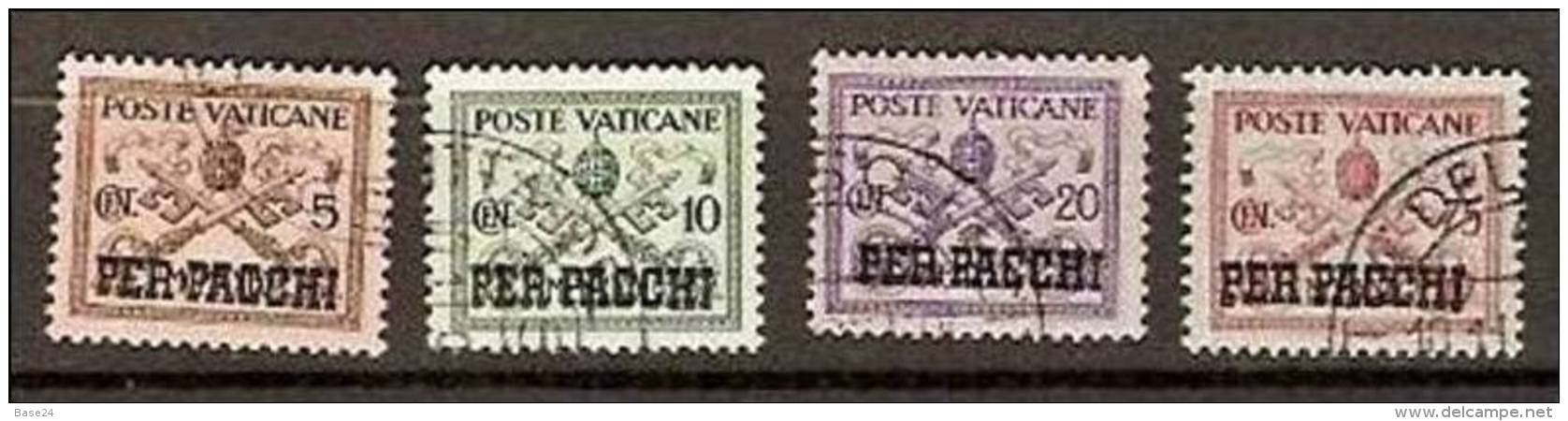 1931 Vaticano Vatican PACCHI POSTALI  5c+10c+20c+75c Usati USED Parcel Post - Pacchi Postali