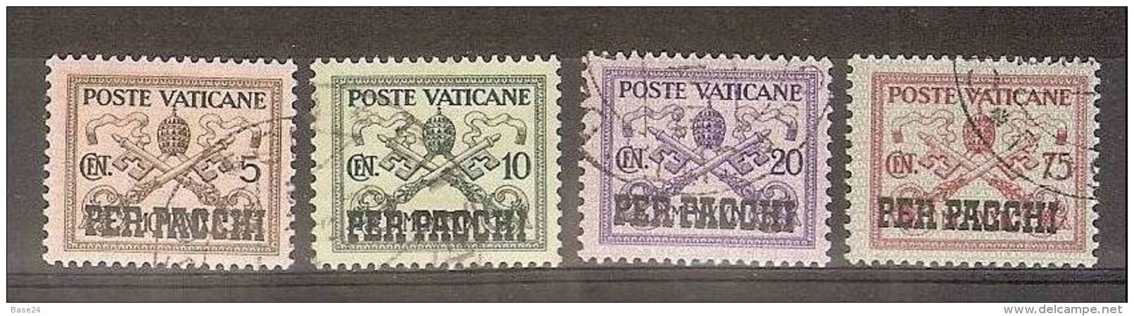 1931 Vaticano Vatican PACCHI POSTALI  PARCEL POST 5c, 10c, 20c, 75c Usati USED - Colis Postaux