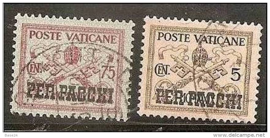 1931 Vaticano Vatican PACCHI POSTALI  PARCEL POST 5 Cent + 75 Cent Usati USED - Parcel Post