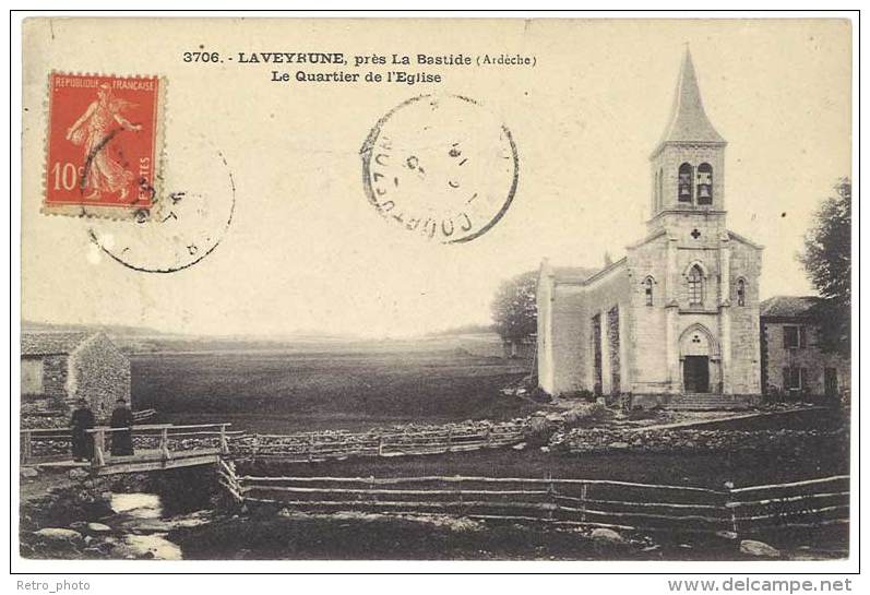 Cpa Laveyrune, Près La Bastide - Le Quartier De L'Eglise - Autres & Non Classés