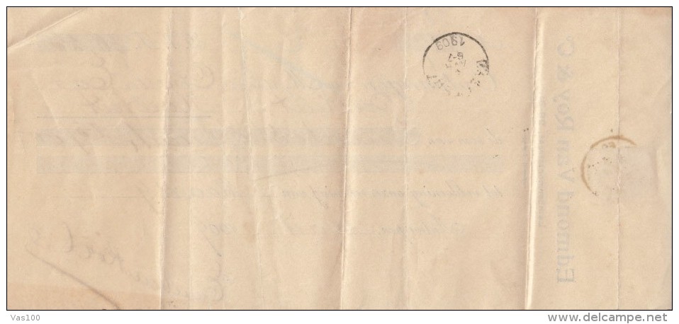 PROMISSORY NOTE, BANK, KING LEOPOLD II STAMPS, 1900, BELGIUM - Bank & Versicherung