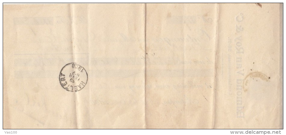 PROMISSORY NOTE, BANK, KING LEOPOLD II STAMPS, 1908, BELGIUM - Banque & Assurance