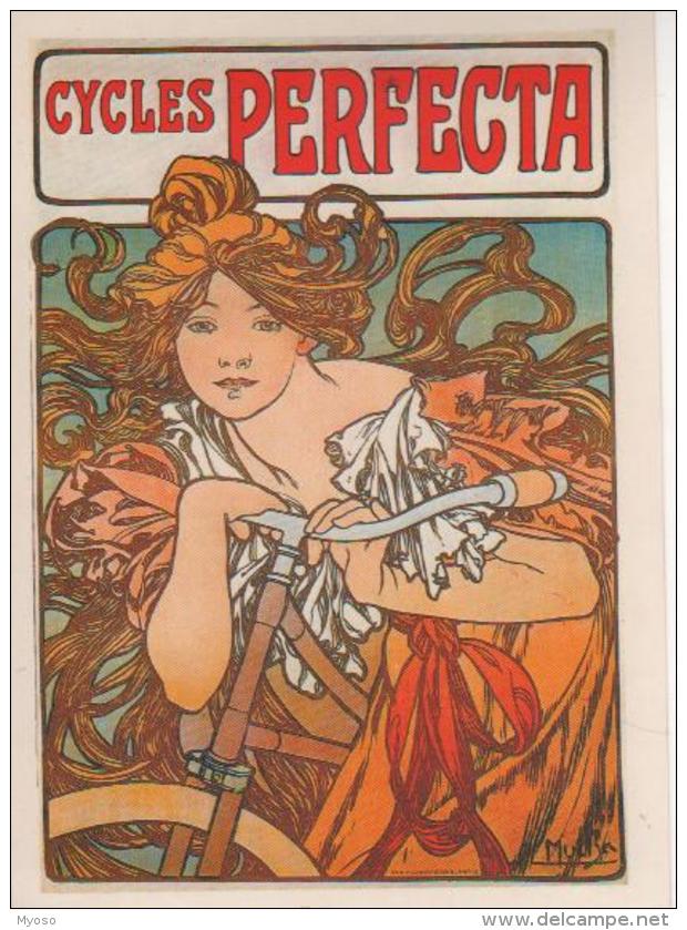 Carte Moderne Alphonse MUCHA  Cycles Perfecta, Femme A Bicyclette - Mucha, Alphonse