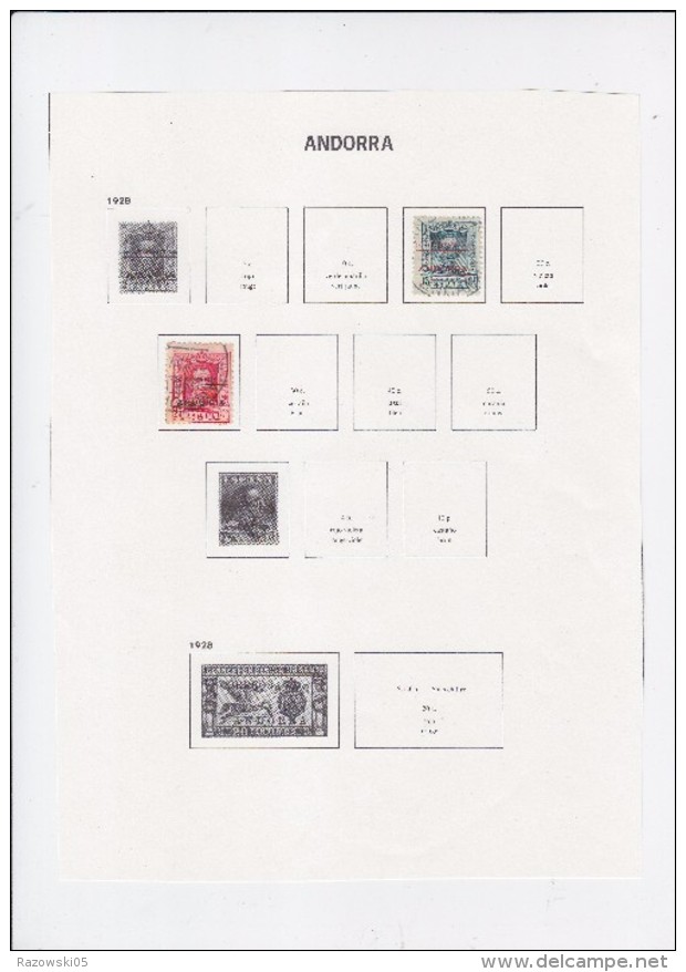 TIMBRE. ESPAGNE. ANDORRE. ANDORRA. COLLECTION BLOC FEUILLET. 200 TIMBRES DIFFERENTS.  35 SCANS - Collections