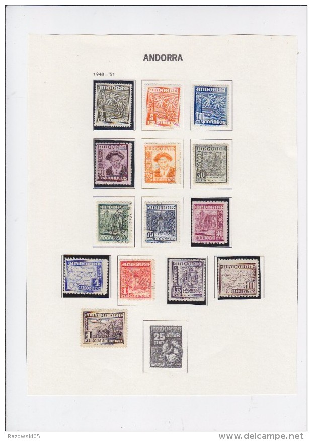 TIMBRE. ESPAGNE. ANDORRE. ANDORRA. COLLECTION BLOC FEUILLET. 200 TIMBRES DIFFERENTS.  35 SCANS - Collections