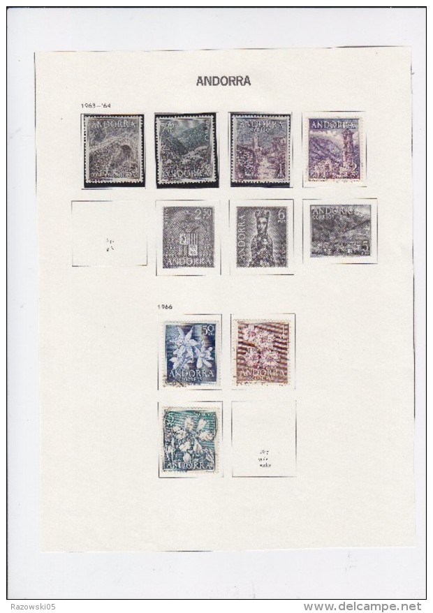 TIMBRE. ESPAGNE. ANDORRE. ANDORRA. COLLECTION BLOC FEUILLET. 200 TIMBRES DIFFERENTS.  35 SCANS - Collections