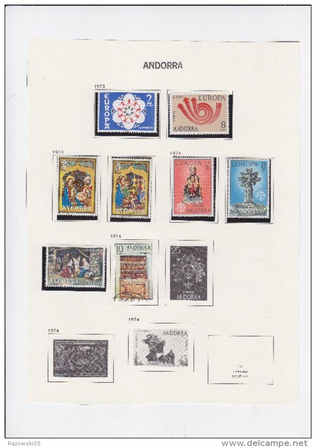 TIMBRE. ESPAGNE. ANDORRE. ANDORRA. COLLECTION BLOC FEUILLET. 200 TIMBRES DIFFERENTS.  35 SCANS