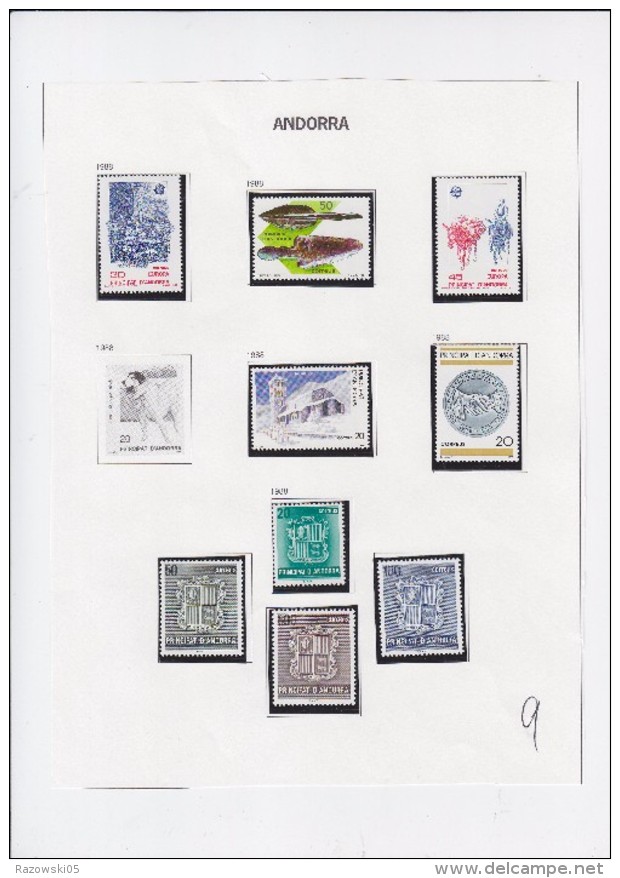 TIMBRE. ESPAGNE. ANDORRE. ANDORRA. COLLECTION BLOC FEUILLET. 200 TIMBRES DIFFERENTS.  35 SCANS