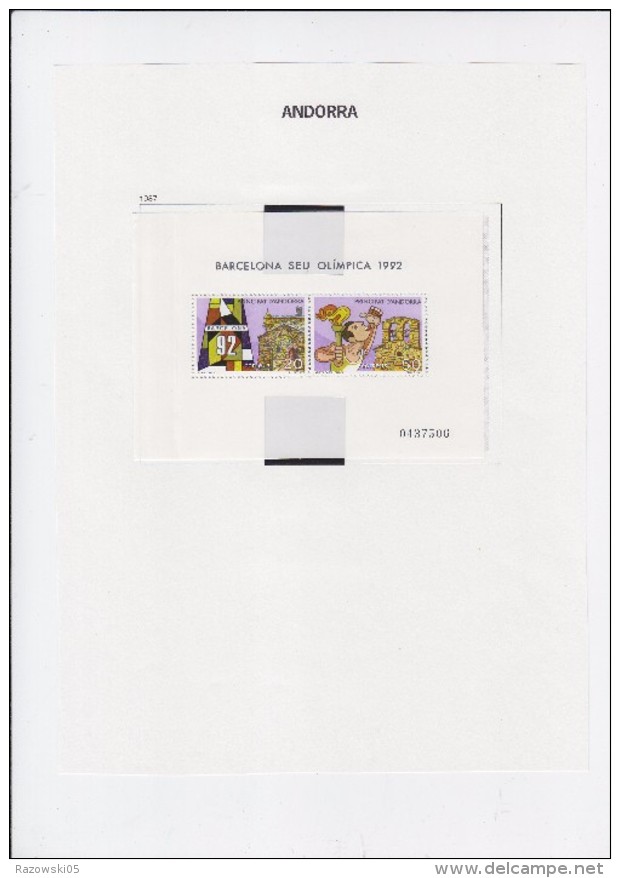 TIMBRE. ESPAGNE. ANDORRE. ANDORRA. COLLECTION BLOC FEUILLET. 200 TIMBRES DIFFERENTS.  35 SCANS