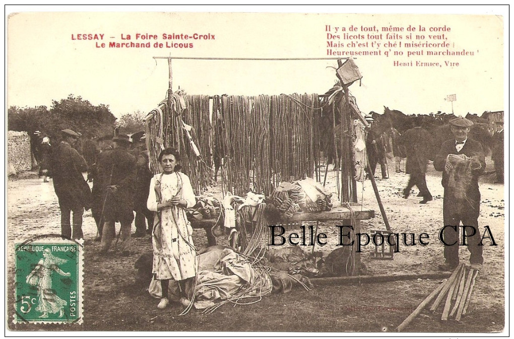 50 - LESSAY - La Foire Sainte-Croix - Le Marchand De Licous +++ Collection Lecrosnier +++ 1914 ++++ RARE - Autres & Non Classés