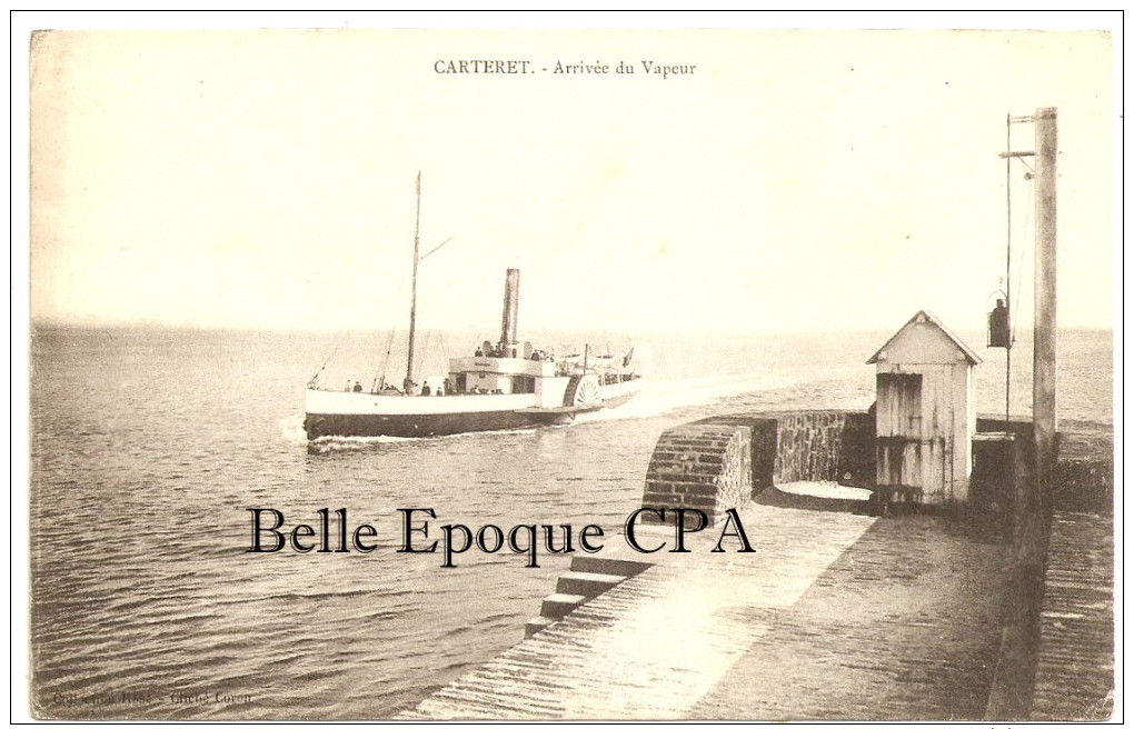 50 - CARTERET - Arrivée Du Vapeur / Cygne, Jersey +++ Collection Rose / Cliché Coron ++++ 1907 +++++ RARE - Carteret