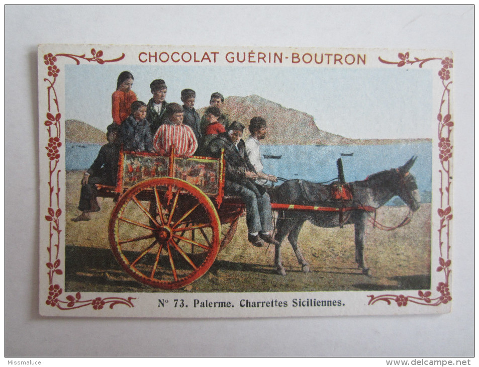 Chromo Chocolat Guérin Boutron Italie Palerme Charrettes Siciliennes Sicile - Sonstige & Ohne Zuordnung