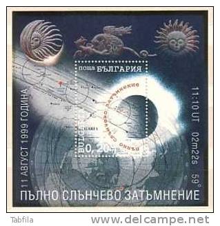 BULGARIA \ BULGARIE - 1999 - Eclipse Solaire Totale Du Aout 1999 - Bl ** - Astronomy