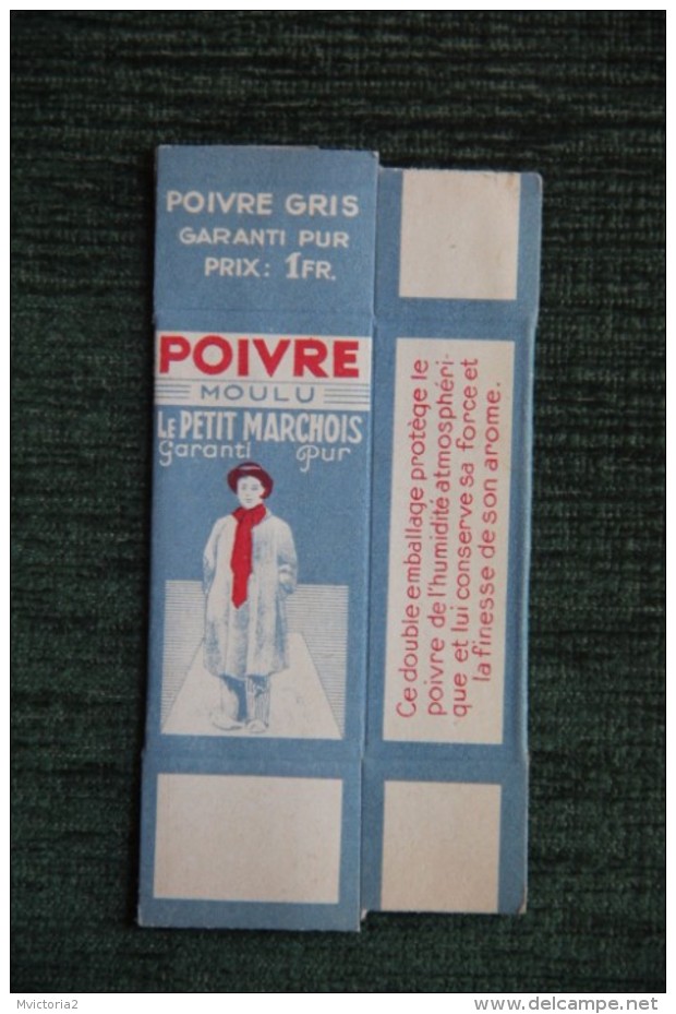 Petite Boite En Carton,  " Poivre Gris Moulu, Le PETIT MARCHOIS " - Other & Unclassified