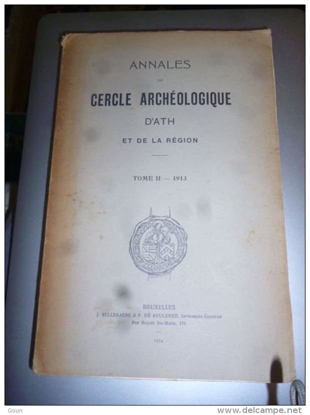 CB20LC152 - Annales Cercle Archéologique De  ATh Tome 2 1913 - Non Classés