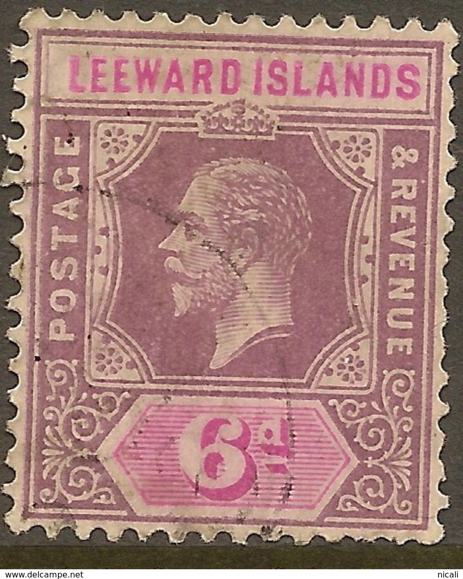 LEEWARD IS 1912 6d KGV Die I SG 86 U #UR348 - Leeward  Islands