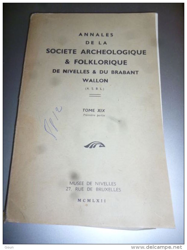 CB9LC152 - Annales Cercle Archéologique De Nivelles Tome 19 - Zonder Classificatie