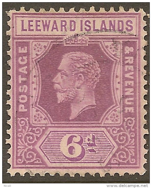 LEEWARD IS 1921 6d KGV Die I SG 86 U #UR344 - Leeward  Islands