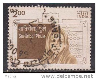 India Used 1998, Savitribai Phule, Women Education Campaigner, Abacus Image, Calculator, Mathematic (sample Image) - Oblitérés