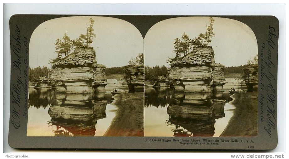 USA Wisconsin River The Great Sugar Bowl Ancienne Photo Stereoscope Kelley 1904 - Photos Stéréoscopiques