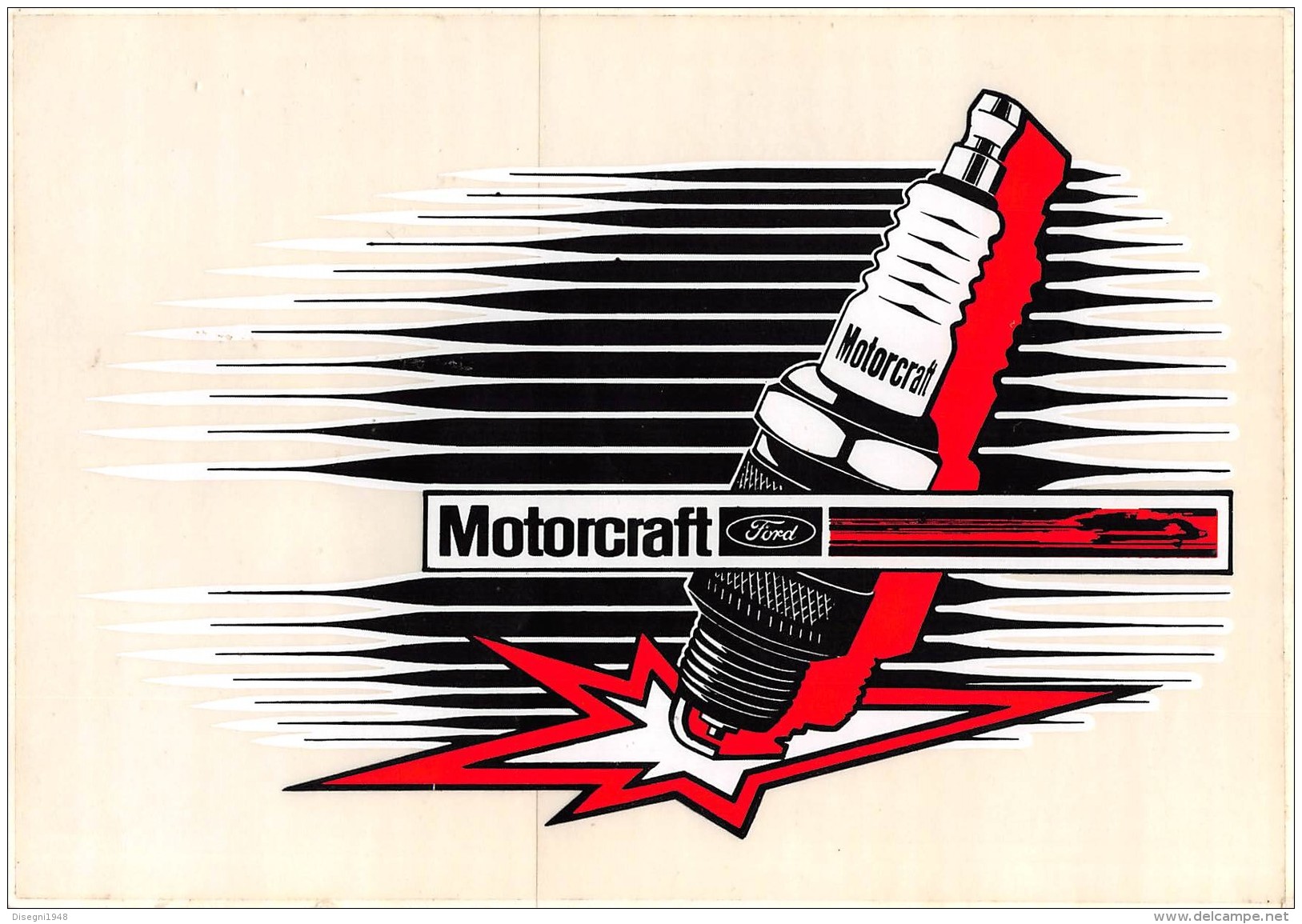 05697 "MOTORCRAFT FORD" ETICHETTA AUTOADESIVA ORIGINALE - Altri & Non Classificati