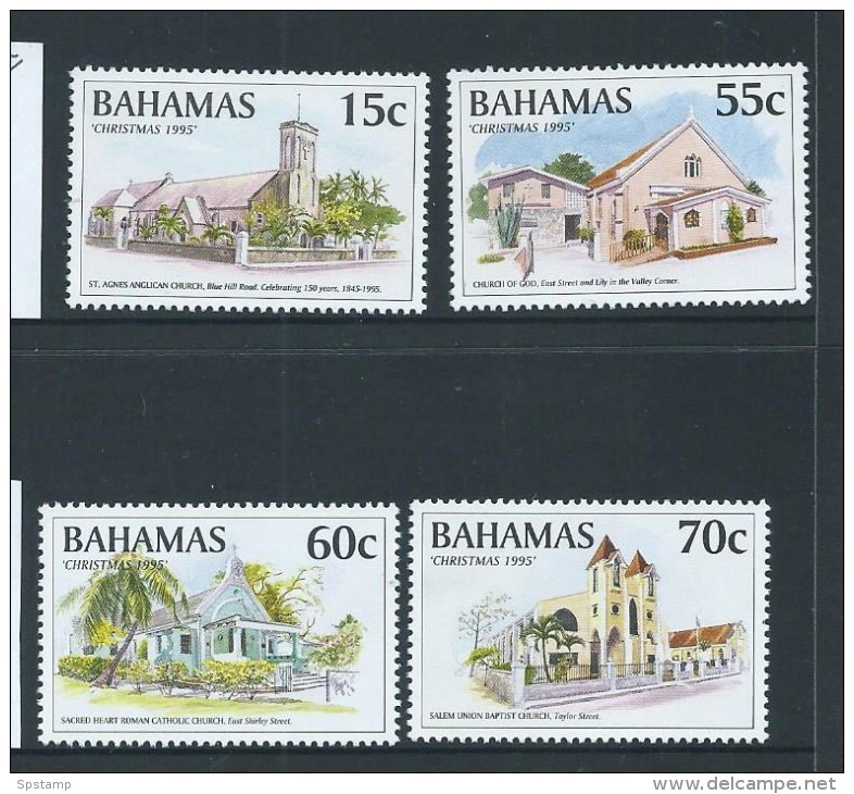 Bahamas 1995 Christmas Churches Set Of 4 MNH - Bahamas (1973-...)