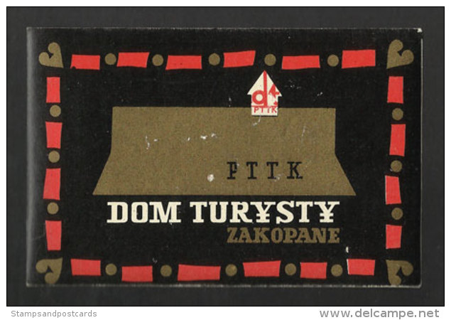 Etiquette Valise Hotel DOM TURYSTY Zakopane Pologne Luggage Label Poland - Hotel Labels