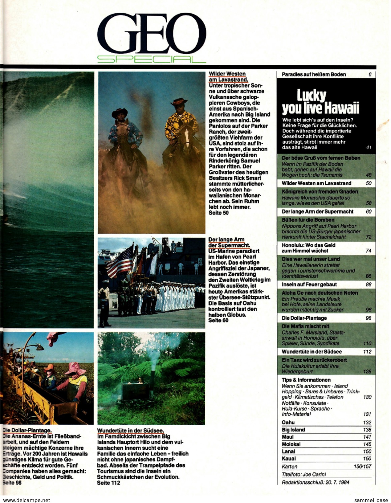 Geo Magazin Spezial  -  Hawaii -  Nr. 4 / 1984  -  Paradies Auf Heißem Boden - Wilder Westen Am Lavastrand - Viaggi & Divertimenti