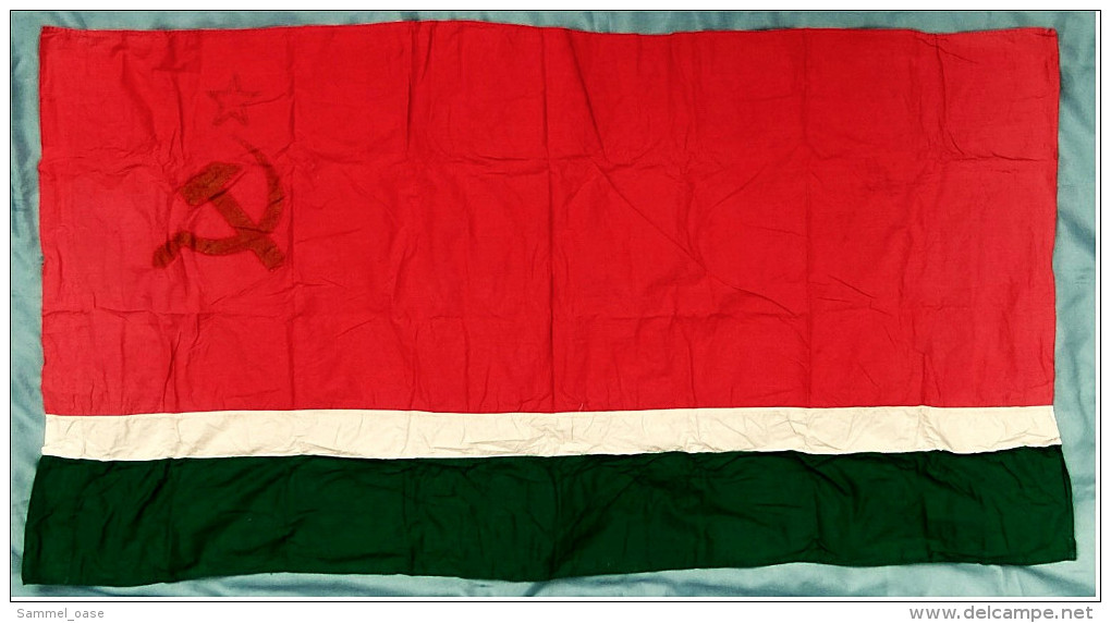 Original Flagge / Fahne  Sowjetrepublik Litauen  -  Material : Baumwolle  -  Ca. 184 X 97 Cm - Other & Unclassified