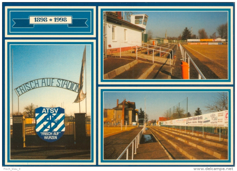 AK Stadion Postkarte ATSV "Frisch Auf" Wurzen GW43 Leipzig Deutschland Germany Stadium Postcard Stade Stadio Estadio - Fussball