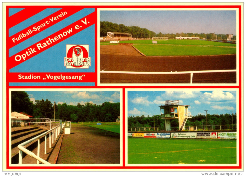 AK Postkarte Stadion Vogelgesang Rathenow FSV Optik Deutschland Stadium Postcard Germany Allemagne Stadio Estadio Stade - Fussball