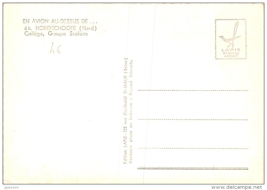 NORD  59  HONDSCHOOTE  EN AVION AU DESSUS DE...  COLLEGE, GROUPE SCOLAIRE - Hondshoote