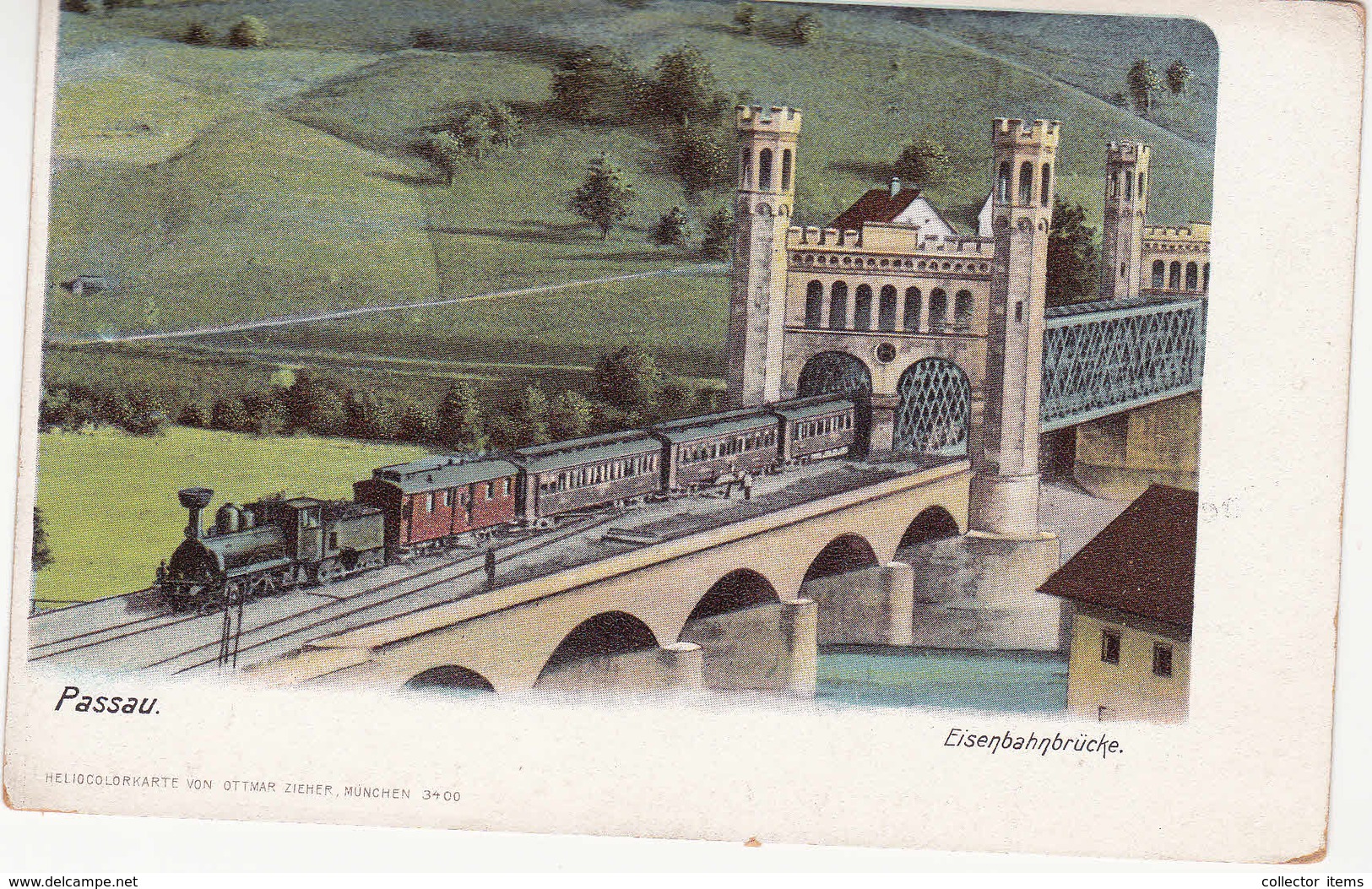 Passau, Eisenbahnbrücke Mit Zug - Passau