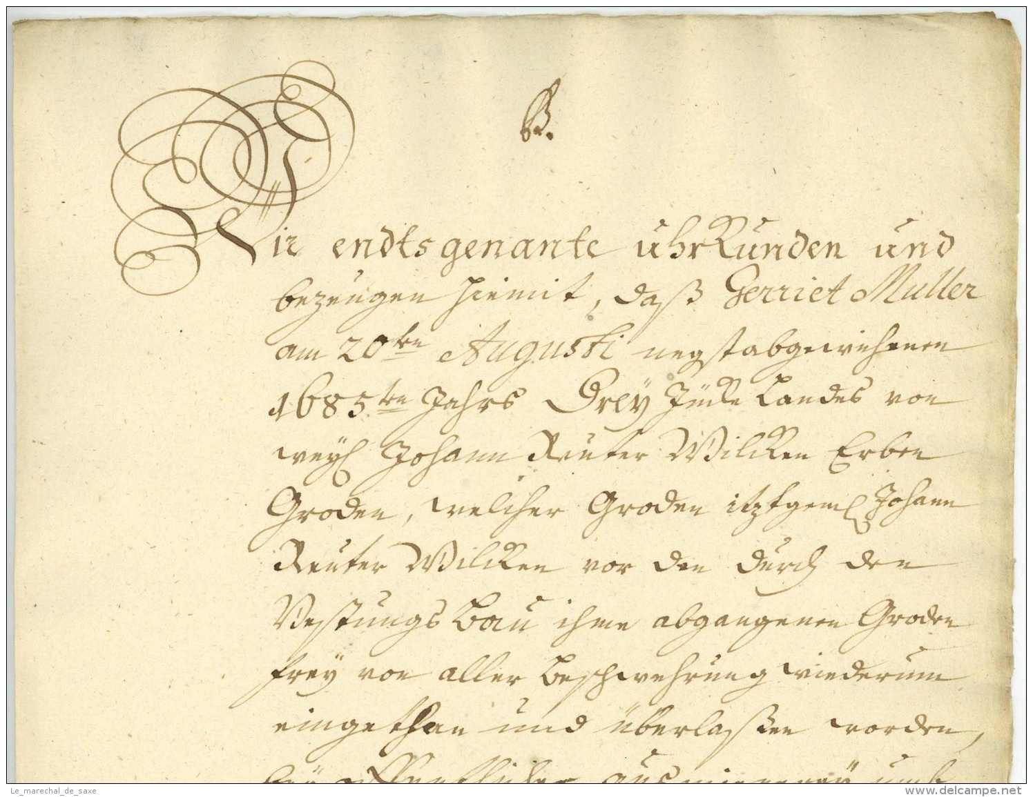 VAREL (Niedersachsen), 6. Mai 1686. &ndash; PETKUM, E. A. Von. Könglich-dänischer Drost - Oldenburg - Dänemark Denmark - Documents Historiques