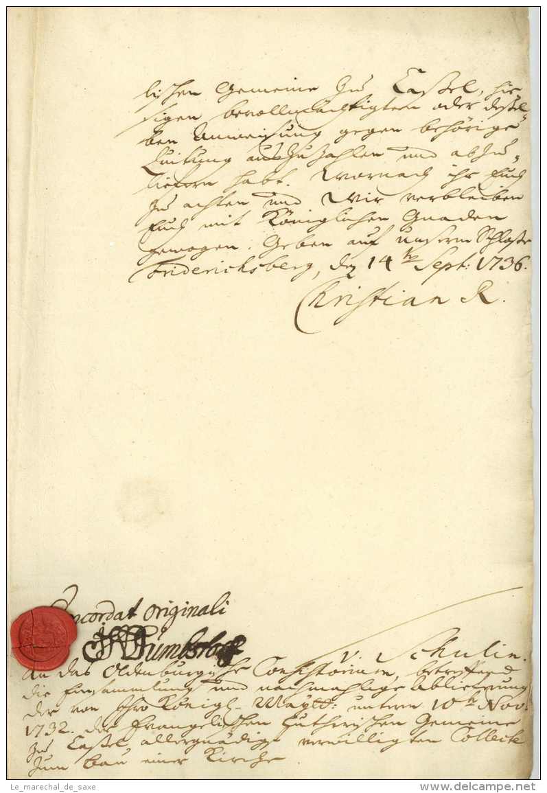 BAU DER ERSTEN EVANGELISCHEN KIRCHE IN KASSEL - [CHRISTIAN VI. (1699-1746). König V. DÄNEMARK U. NORWEGEN - 1736 Denmark - Documents Historiques