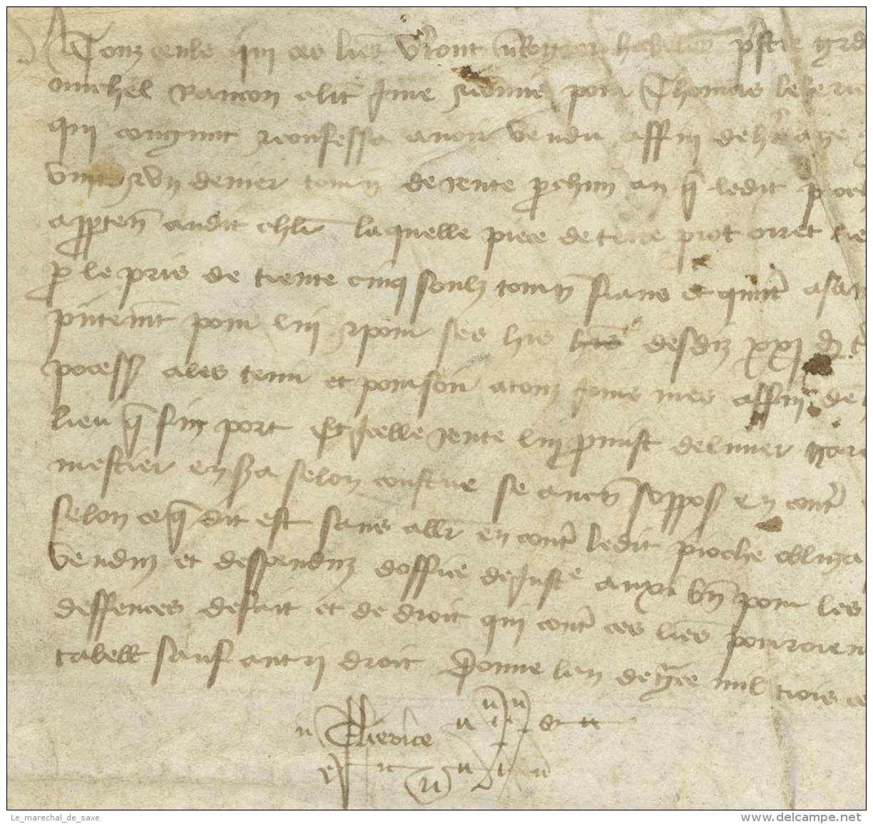 CHARTE MEDIEVALE &ndash; DOMFRONT (Orne, Basse-Normandie), 3 Juin 1393. Parchemin - De Belleme - Manuscrits