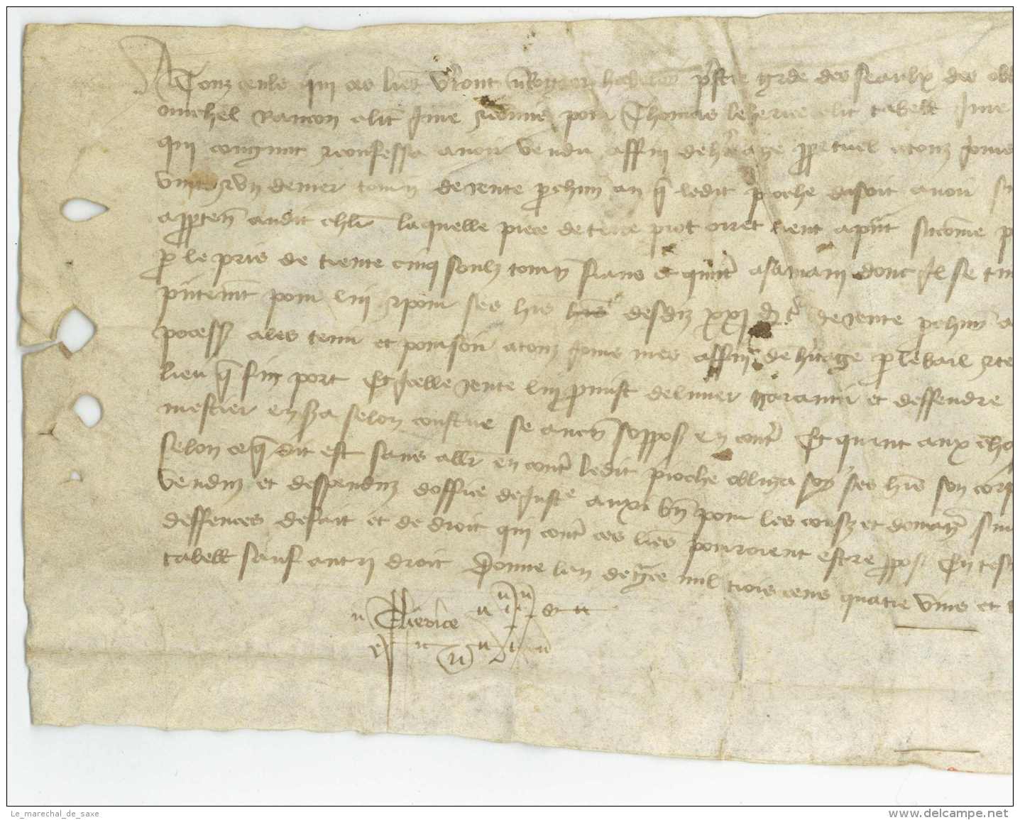 CHARTE MEDIEVALE &ndash; DOMFRONT (Orne, Basse-Normandie), 3 Juin 1393. Parchemin - De Belleme - Manuscrits