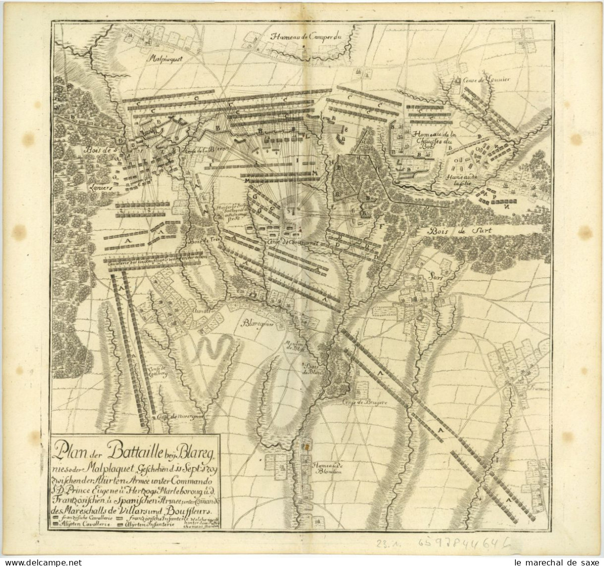 SCHLACHT VON MALPLAQUET 1709 - Kupferstich, Wohl Aus Dem &lsquo;Theatrum Europaeum&rsquo;, 18. Jh. - Bataille - Documents Historiques