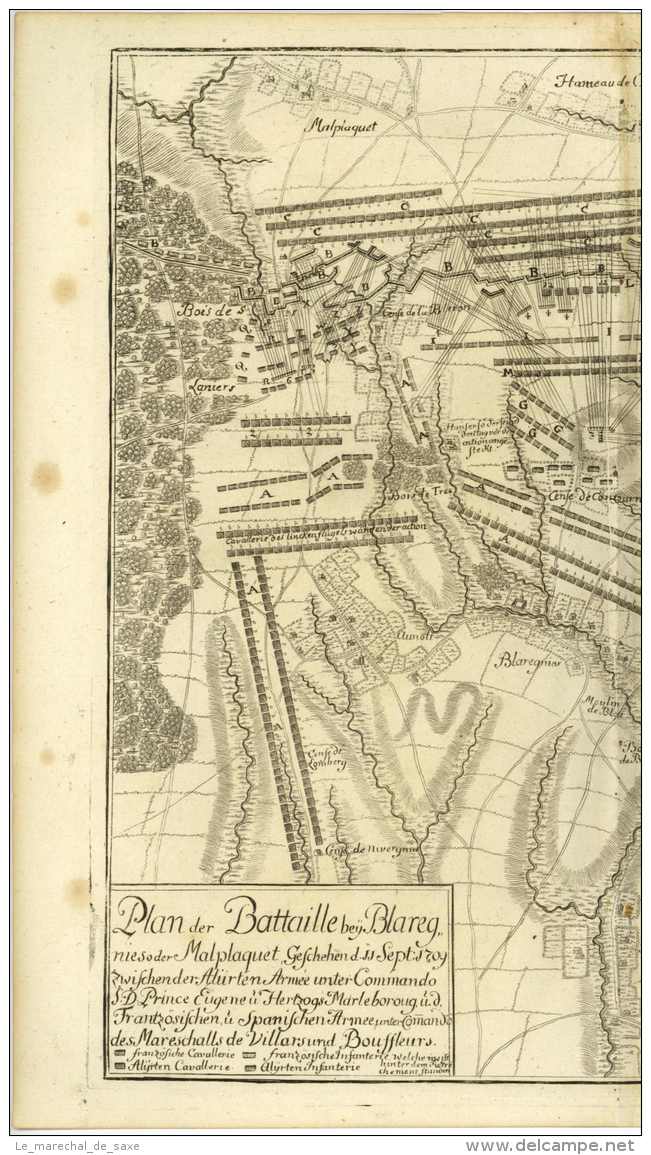 SCHLACHT VON MALPLAQUET 1709 - Kupferstich, Wohl Aus Dem &lsquo;Theatrum Europaeum&rsquo;, 18. Jh. - Bataille - Documents Historiques