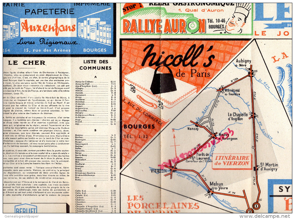 18 - DEPLIANT TOURISTIQUE CHER- VIERZON-BOURGES-SAINT FLORENT-CULAN-DUN-LIGNIERES-ST AMAND- LEVET- SANCERRE-MEHUN - Dépliants Touristiques