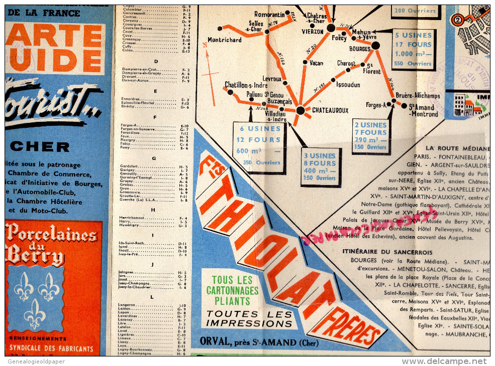 18 - DEPLIANT TOURISTIQUE CHER- VIERZON-BOURGES-SAINT FLORENT-CULAN-DUN-LIGNIERES-ST AMAND- LEVET- SANCERRE-MEHUN - Tourism Brochures