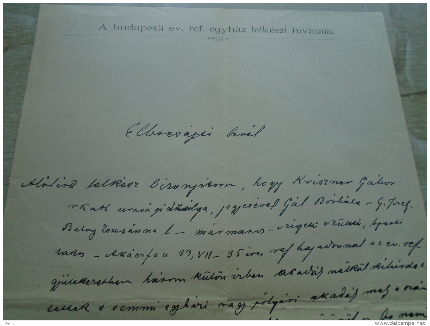 D137988.36 Old Document   Hungary    Gábor KRISZNER - Borbála GÁL - Máramarossziget Sighetul M. 1877 - Engagement