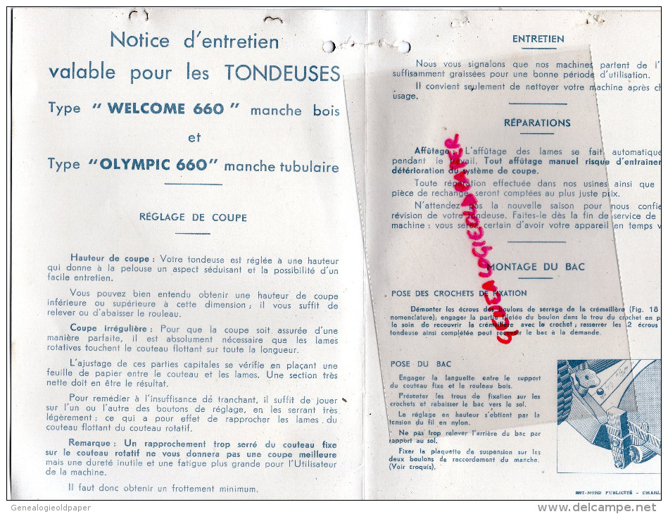 08 - VIVIER AU COURT- PUBLICITE TONDEUSE CAMION FRERES- CHARLEVILLE- TYPE WELCOME 660- OLYMPIC - 1950 - ...